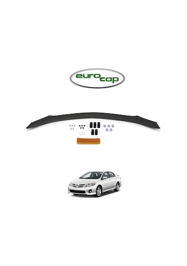 Eurocap Toyota Corolla Ön Kaput Koruma Rüzgarlığı Akrilik Abs Parlak Siyah Deflektör 2008-2013