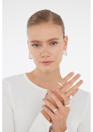 Defacto Kadın 4lü Mat Silver Yüzük E1311axnssr4 Gümüş