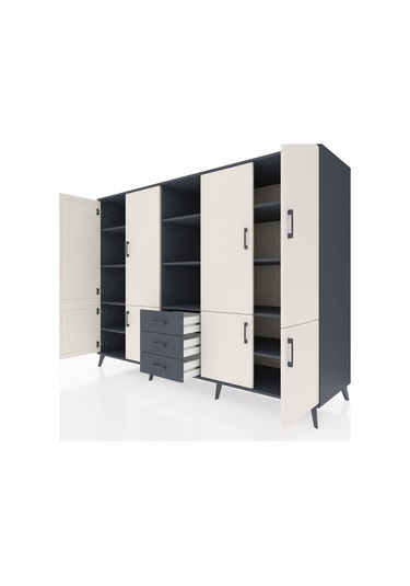 Kronos Dolap 11 Raflı 3 Çekmeceli 8 Kapaklı 220x59x163 Antrasit-a Antrasit-aytaşı/antrasit Kronos Dolap 11 Raflı 3 Çekmeceli 8 Kapaklı 220x59x163 Antrasit-a Antrasit-aytaşı/antrasit