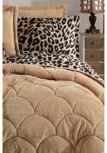 Nordqueen Wellsoft Çift Kişilik Uyku Seti Çift Taraflı Leo Kahverengi