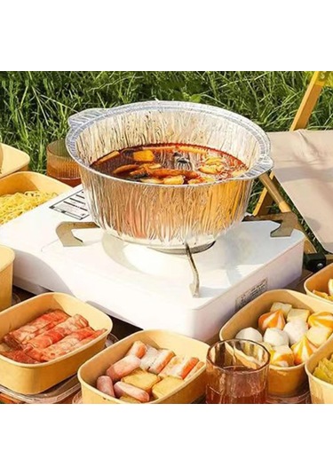 Suntek Pişirme Pot Pasta Tava Gıda Konteyneri Teneke Folyo Pot Gümüş