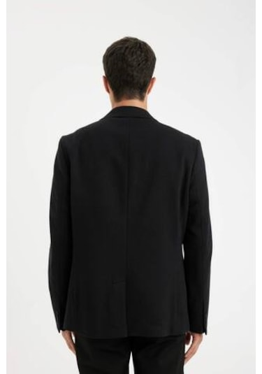 Defacto Slim Fit Dar Kesim Astarlı Düğmeli Blazer Ceket N0503AZ24AUBK27 Siyah