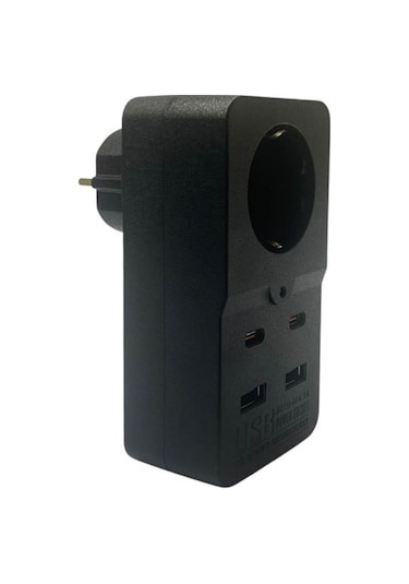 Zmc Bilişim Isıya Dayanıklı Termal Akım Korumalı 1 Priz Girişli 2 Usb Girişli 2 Type-c Girişli Pirz