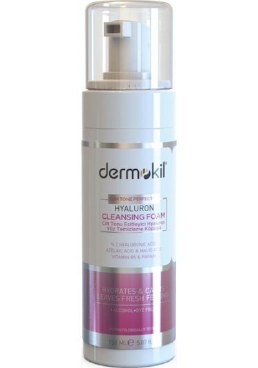 Dermokil Cilt Tonu Eşitleyici Hyaluron Yüz Temizleme Köpüğü 150 ML