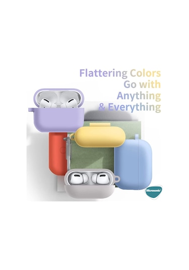 Microsonic AirPods Pro 2.Nesil Kılıf Askılı Mat Silikon Bej