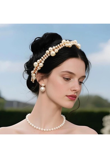 Willowhaven Her Mevsim Yakışan Zarif Altın Sarı Taç - Yumuşak Zincirli Şık Saç Bandı