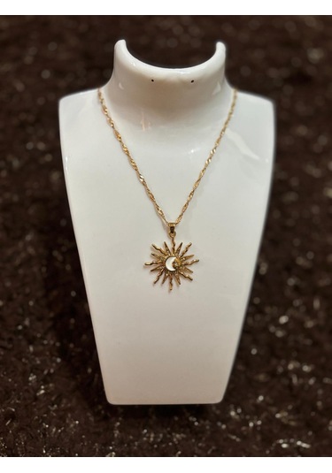 Güneş Uçlu Kolye Sarı