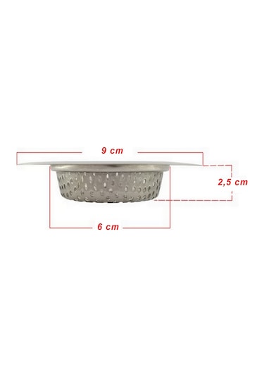 9 Cm Büyük Boy Paslanmaz Çelik Lavabo Süzgeci - Evye Süzgeci - Ev