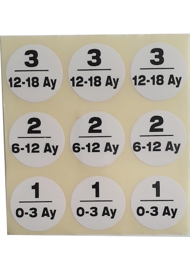 Sayı Etiketi Sayı Sticker Numara Etiketi 1'den 100'e Kadar Siyah