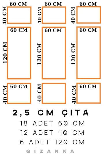 Yatak Odası Boyanabilir Çıta Hazır Kesim Anka144 22,80 Metre