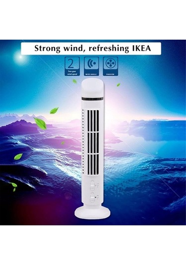 Taşınabilir Hava Soğutucu Fan, Led'li Aerodinamik Kule Fan, Güçlü Rüzgar, Yerden Tasarruf, Kanatsız Tasarım, Usb Arayüzü Beyaz Ovcqqx Renkli