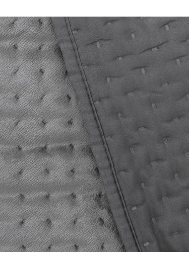 Boulogne Tek Kişilik Kadife Yatak Örtüsü - Antrasit 8682116999571 Gri