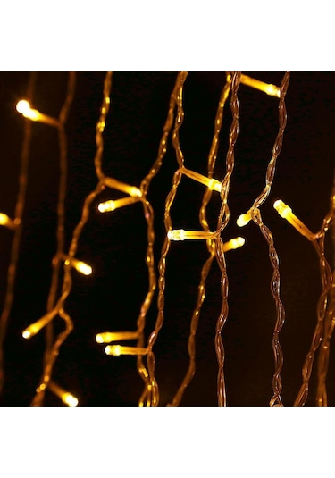 CajuArt Dekoratif 5 Metre Günışığı Sarı Renk Pilli Şeffaf İp Led Lamba