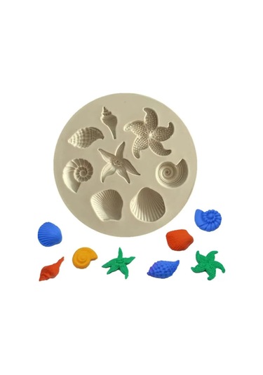 Yaozixa Deniz Canavarları Ve Kabuk Desenli Gri Silikon Kalıp - Çikolata, Şeker Ve Pasta Dekorasyonu İçin El Yapımı Kalıp