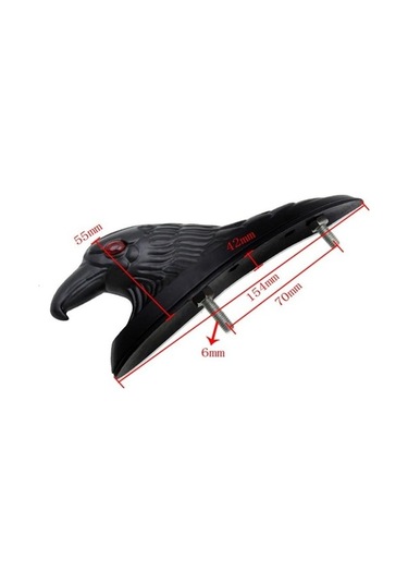 Didadodo Kırmızı Gözlü Krom Çamurluk Motosiklet Ön Kartal Kafa Süs Heykeli