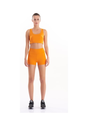Josejuan Kadın Mini Spor Şort Tayt Yüksek Bel Sıkılaştırıcı 7400-turuncu Turuncu
