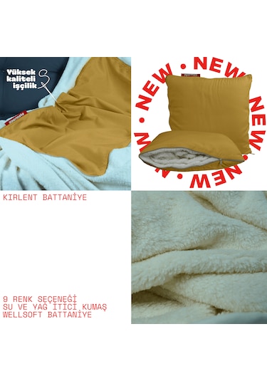 Xpermate Tv Battaniye Yastık Welsoft Battaniye 145x205 Hardal