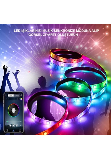 Exeo Tv Arkası Bluetooth Rgb Usb Şerit Led Silikonlu 5 Mt