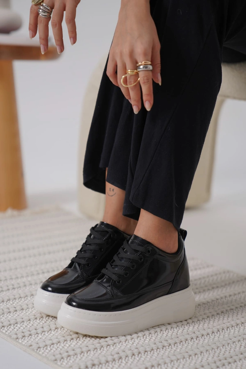 Lauren Kadın Gizli Topuk Siyah Spor Ayakkabı Muhtelif