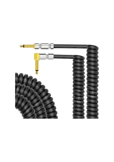 Flybuy Ts Pu Profesyonel Maiyame Konnektörlü, Kıvrımlı Kaplama Kablosu Kablo İçin Gitar/bas Gitar Esnek Elektro Altın 3m 1/4 - Tg