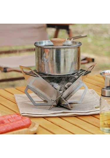 Maiyame Dış Mekan Taşınabilir Çelik Mangal: Ayrılamabilir, Rüzgar Engeli, Mini Boy, Kolay Kurulum Çok Renkli