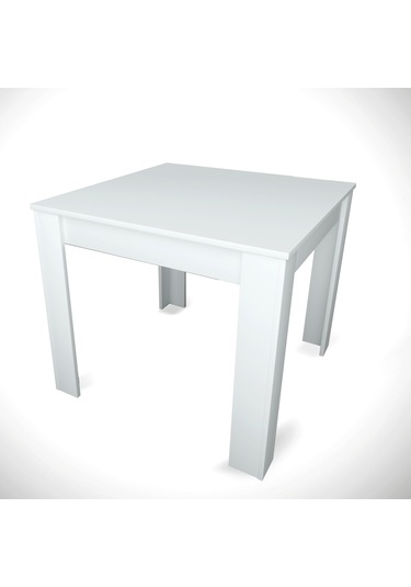 Pasific Home Single Mutfak Yemek Masası, 90x90 cm, Kare, Parlak Beyaz