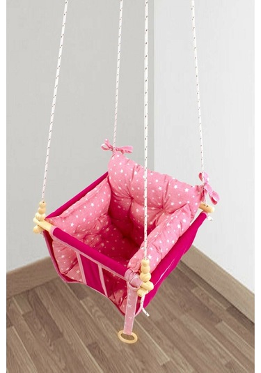 Bundera Wag Swing Pembe Çocuk Ahşap Salıncak Bebek Hamak