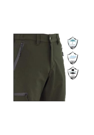 Edit Label, Softshell Pantolon, Haki -54E5025-Su-Rüzgar Geçirmez