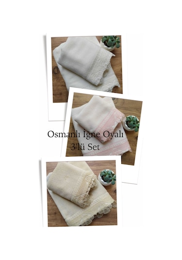Osmanlı İğne Oyalı 6 lı Set El ve Yüz Havlusu 50/90 30/50cm Çok Renkli