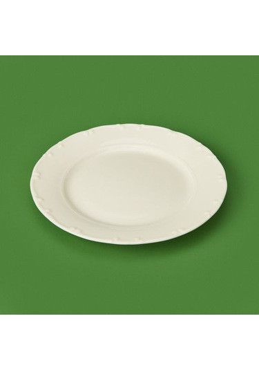 Tulu Porselen Liana Servis Tabağı - Krem - 25 Cm Krem