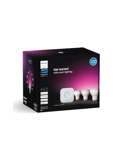 Philips Huewca 4.2w Gu10 Renkli Spot Akıllı Ampul 3'lü Başlangıç Çok Renkli