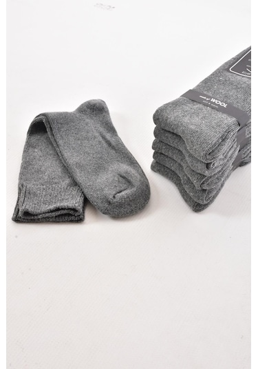 Erkek Yünlü Kalın Kışlık Çorap Gri Gri