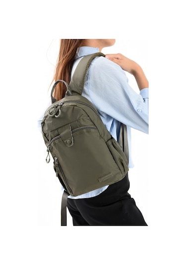 Unisex Sırt Çantası Paraşüt Kumaş Hafif Çok Cepli Yağmur İtici Kumaş 32 22 Cm 571 Collection Haki