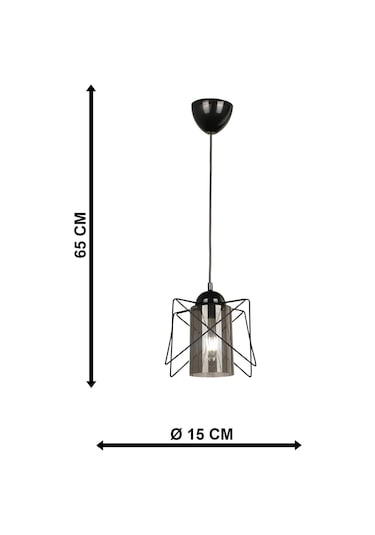 Trend Kitchen 2 Adet Zigzag Tekli Siyah-füme Avize Siyah