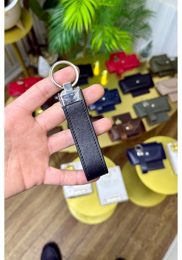 Premium Deri Ruhsat Kılıfı Ve Anahtarlık Seti Siyah