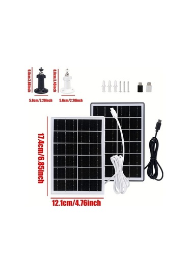 Besthome1 Dream011 5v Usb-c Güneş Paneli Şarj Cihazı, 360 Montaj Braketi, Güvenlik Kameraları İçin Beyaz