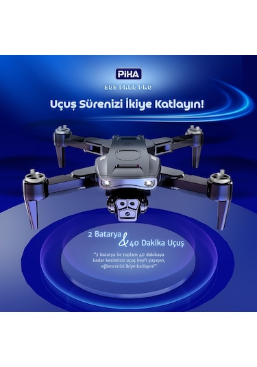 S85 Free Pro 2 Batarya, 40 Dakika Uçuş, 1080p Çift Esc Kamera, Fırçasız Motorlu Drone