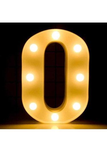Ulzyvf Suya Dayanıklı Led Parti Işığı, Rakam Pilli, Dekorasyon İçin Parlayan Beyaz - Aa Beyaz