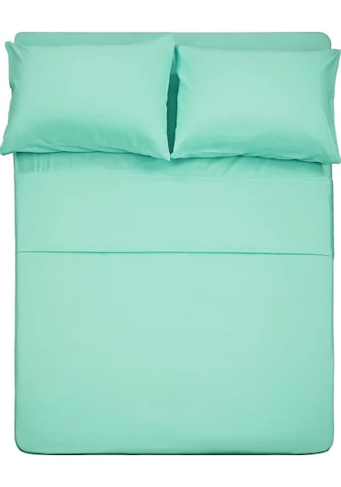 Çarşafı Lastikli 120lik Yataklar İçin Düz Renk Nevresim Takımı Mint