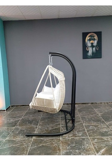 Istanbul Mob Luminea Home Çift Kişilik, Ip Örgü, Bahçe, Balkon, Ev Salıncağı, Krem Minderler Dahil Istanbul Mob Luminea Home Çift Kişilik, Ip Örgü, Bahçe, Balkon, Ev Salıncağı, Krem Minderler Dahil