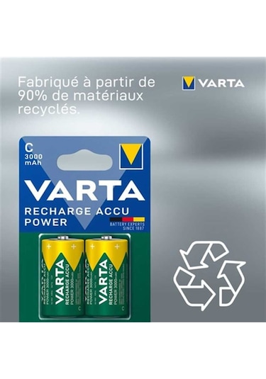 Varta 3000mah 56714 Şarjlı C Size Orta Boy Pil 2li Blister