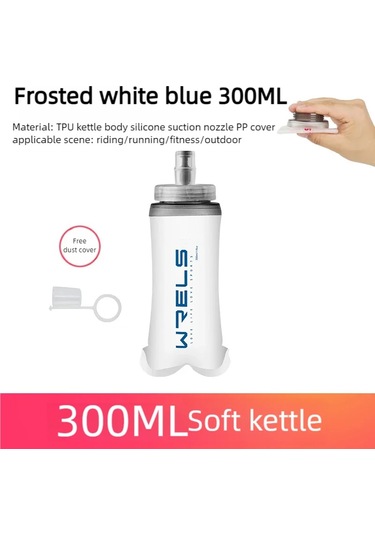 Wrels Su Şişesi Katlanır Yumuşak Şişe Spor Katlanabilir Koşu Kamp Yürüyüş Blue 300ml Blue 300ml