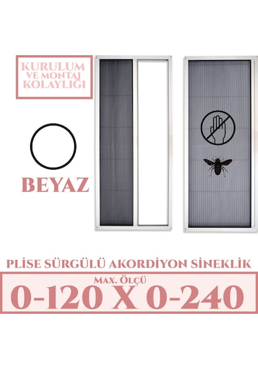 Plise Akordiyon Sineklik En:0-120 X Boy:0-240 Tüm Kapı Çeşitleri