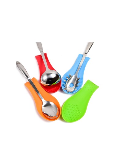 Dianziye Küçük Mutfak Aletleri Silikon Kaşık Tutucu 23 Cm Büyük Boy Ev Kullanıma Uygun Temiz Ve Pratik Kırmızı