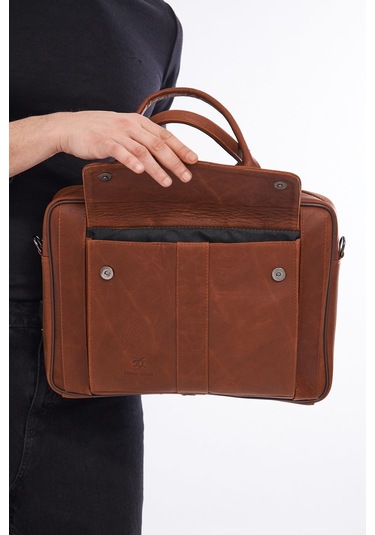 Derinss Dub3099 Hakiki Deri Camel Laptop Ve Evrak Çantası 001