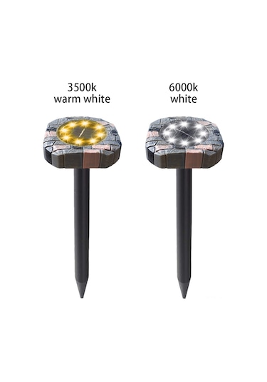 Xiyyadms 2'li Set Güneş Enerjili Ultrasonik Gerdan Kusu/toprak Fare Vahşi Hayvan Kovucu Led Işıklı 6000k Beyaz Işık Ip44 200-400m² Koruma Alanı