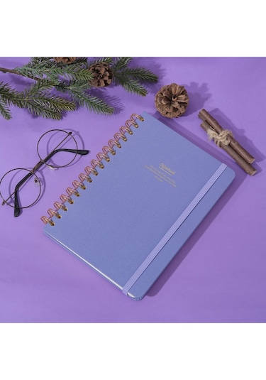 Vj Canvas Sert Kapak Spiralli Defter A5 100gr 160 Sayfa Noktalı Mavi Mavi