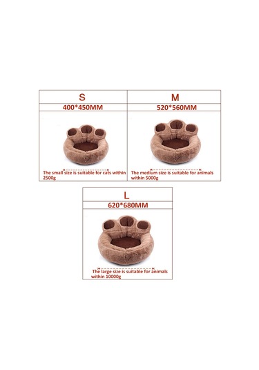 Vkemall Kedi Köpek Yatağı Matı - Yıkama Kolay, Konforlu Ve Isınak - Plüsh + Oxford Kumaş - Kahverengi - Orta Boy 5 Kg'a Kadar Evcil Hayvanlar İçin