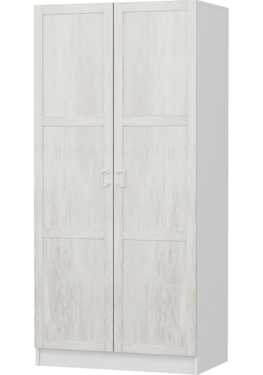 Minar Kale Country 2 Kapak Zincir Dolap -eskitme Beyaz 210cm Beyaz