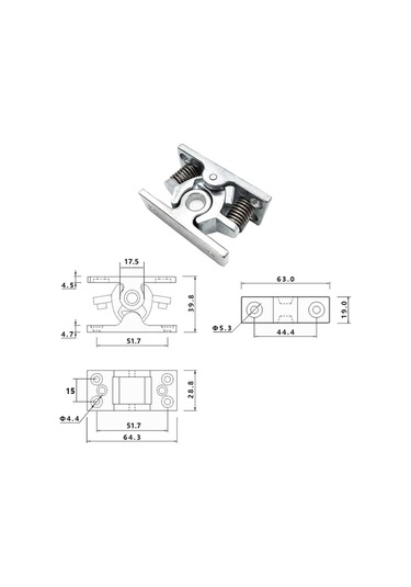 Nayomiglow 1 Adet Yaylı Kapı Kolay Kilitleme Durdurma Mandalı Serbest Bırakma Kelepçesi Çift Makaralı Mandal Mp-3